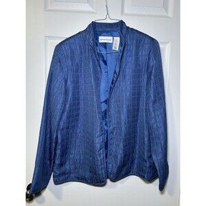 Alfred Dunner Women’s Long Sleeve Pull On Textured Jacket Blue Size 10 NWOT